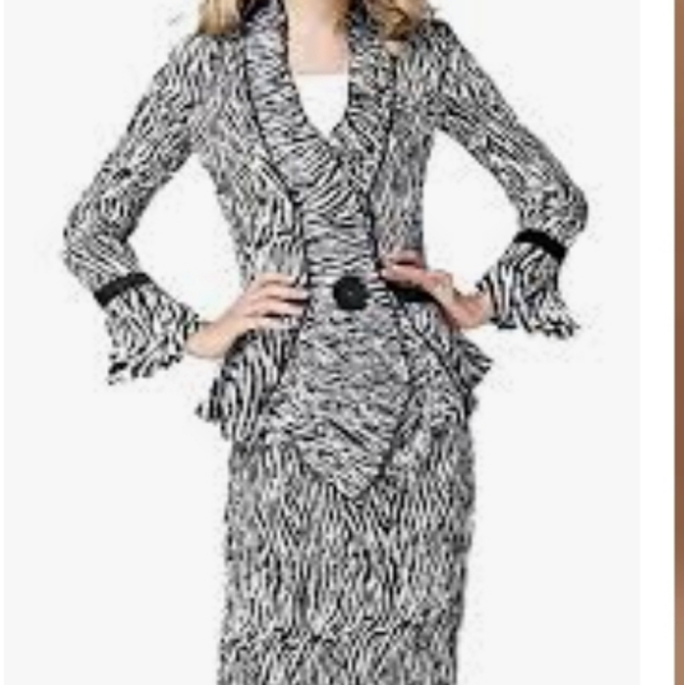 2pc Zebra Print Dress